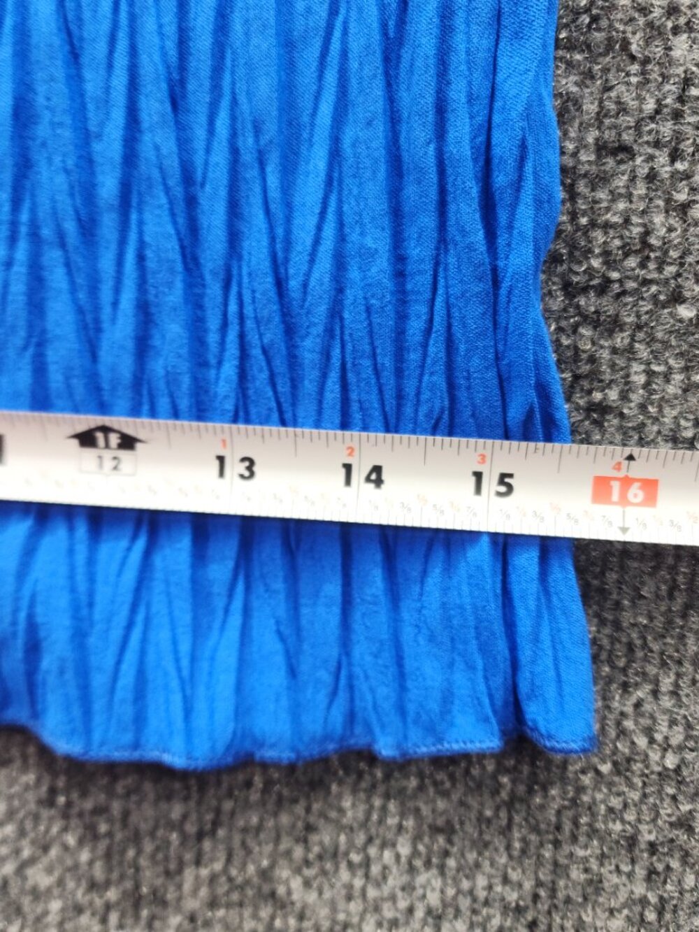 Boho Cobalt Blue Crinkle Palazzo Pants Wide Leg Pull On Flowy XL - Picture 9 of 10